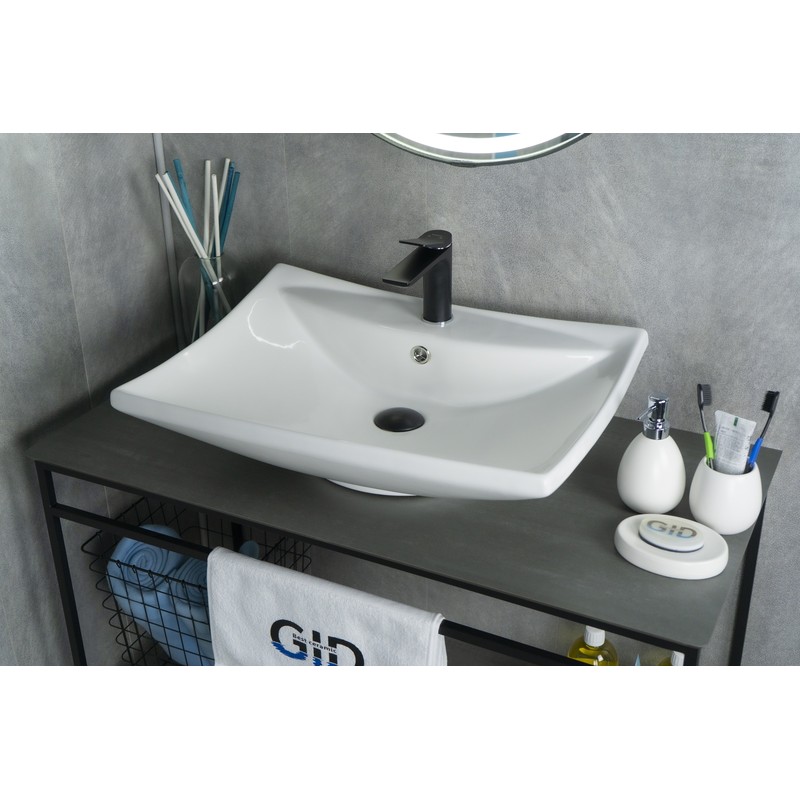 Раковина Gid N9111 51122 накладная белая 60x46x17