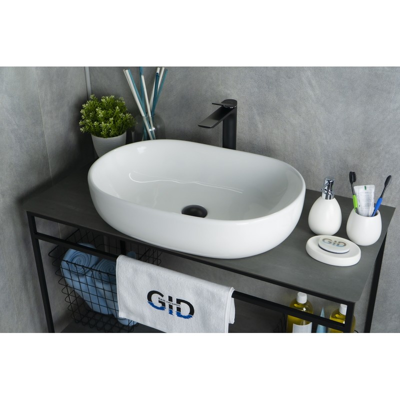 Раковина Gid N9026a 51112 накладная белая 60x40x15
