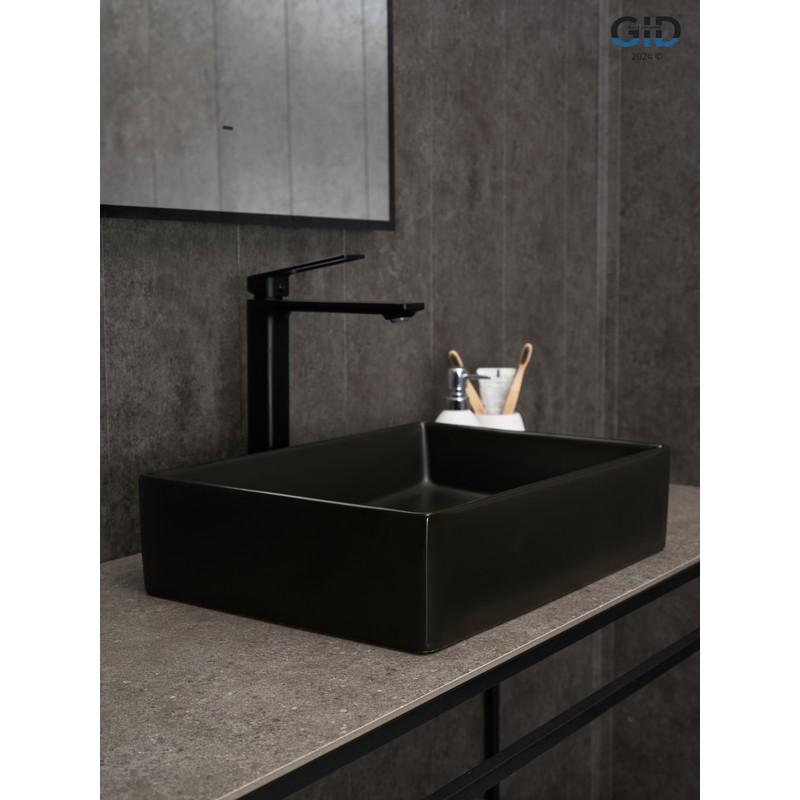 Раковина Gid Bm1204 53360 накладная черная матовая 45x32x11
