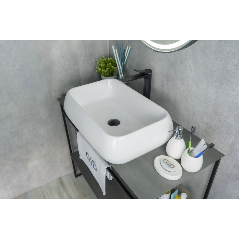 Раковина Gid N9239 51134 накладная белая 60x40x15