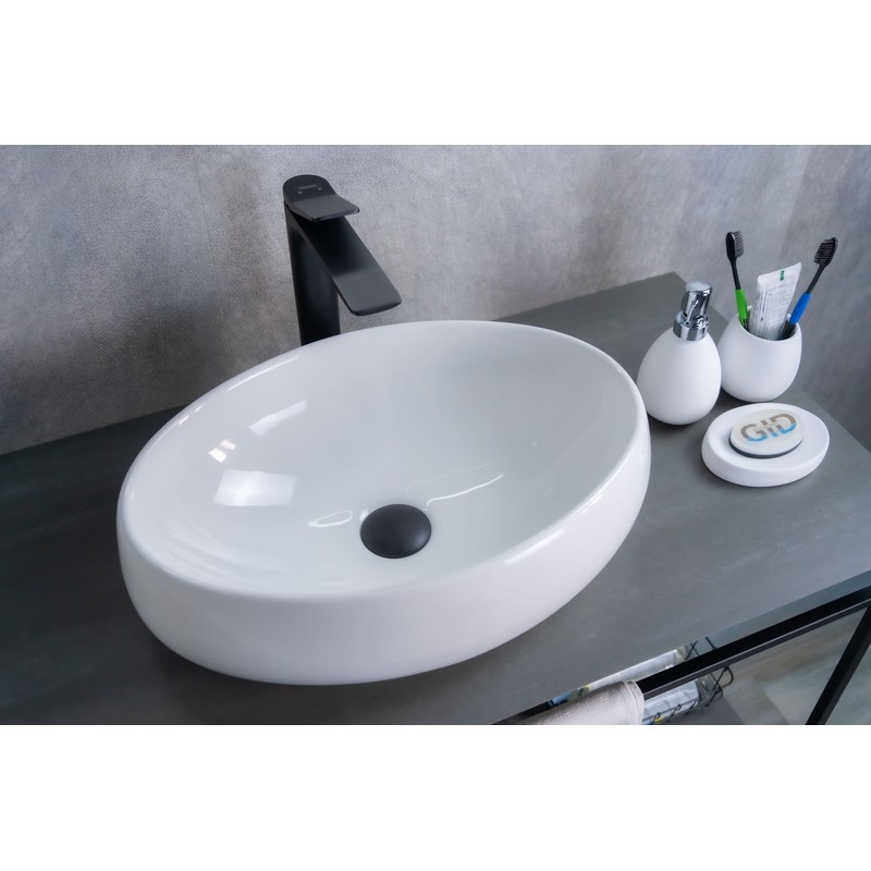 Раковина Gid N9030b 51115 накладная белая 48x34x15