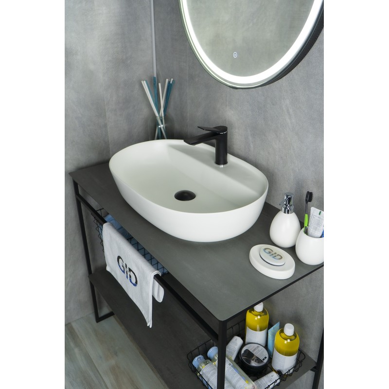 Раковина Gid Wm1346 51192 накладная белая матовая 61x41x14