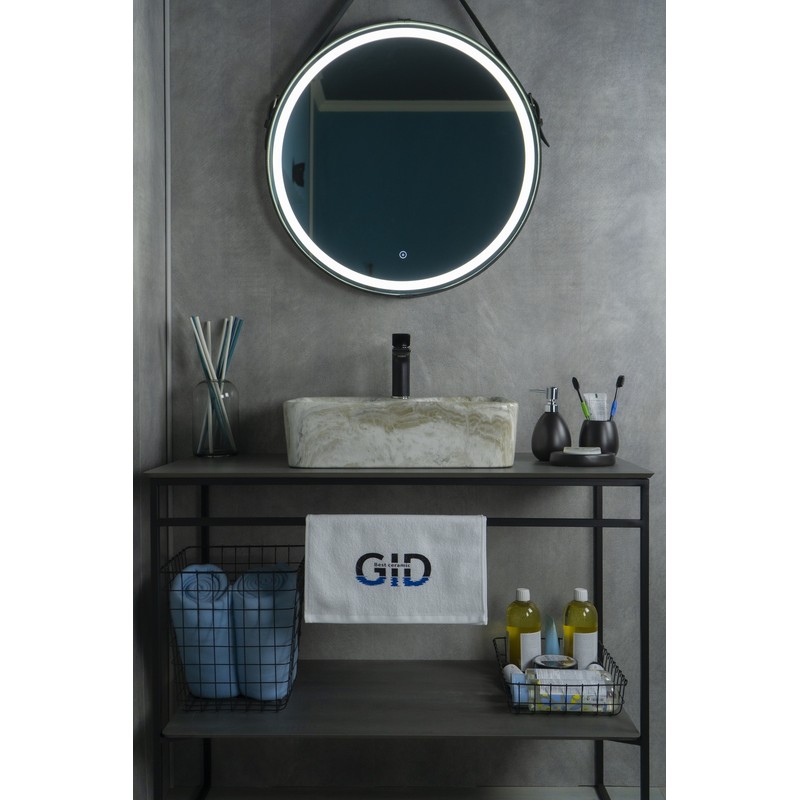 Раковина Gid Mnc605 54460 накладная под камень глянцевая 48x37x13