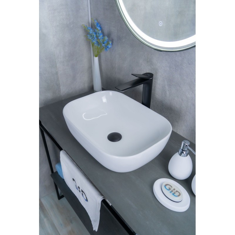 Раковина Gid D1333 51183 накладная белая 46x32.5x13.5