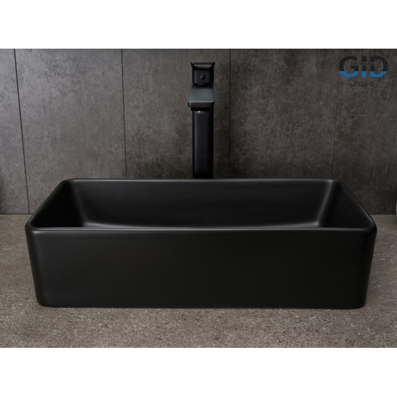 Раковина Gid Bm1104 53359 накладная черная матовая 46x23x12