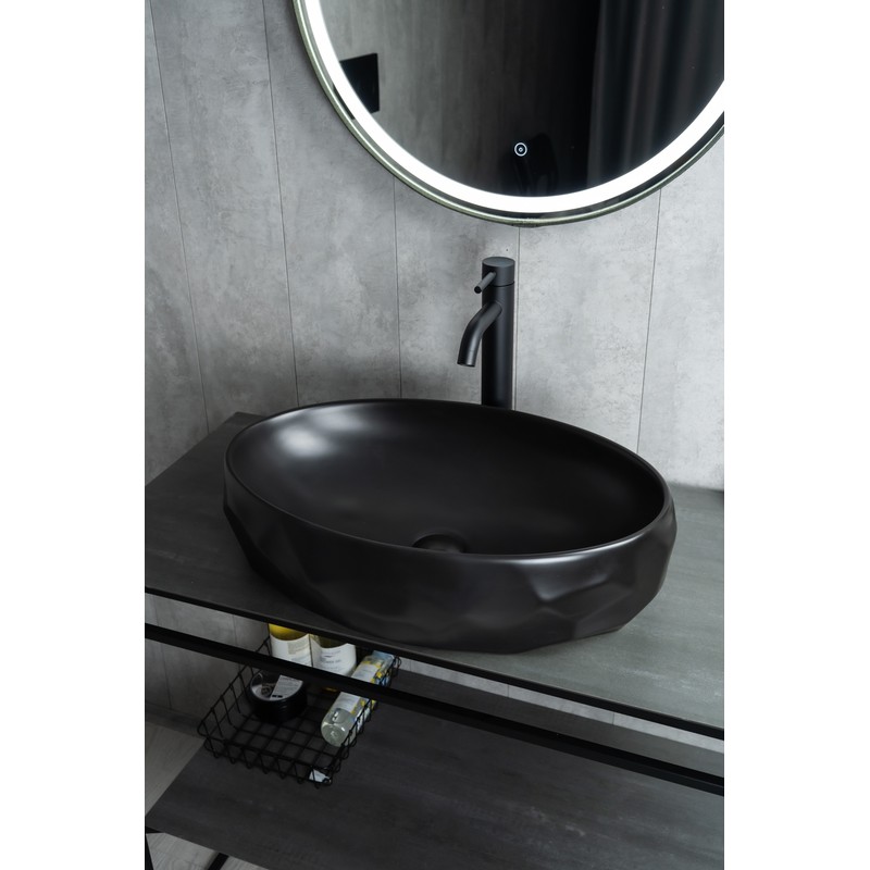 Раковина Gid Bm9030wx 53385 накладная черная матовая 60x40x15