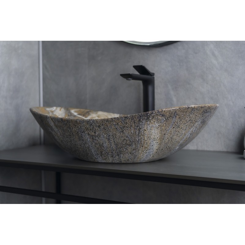 Раковина Gid Mnc811T 54477 накладная под камень глянцевая 61x37x15