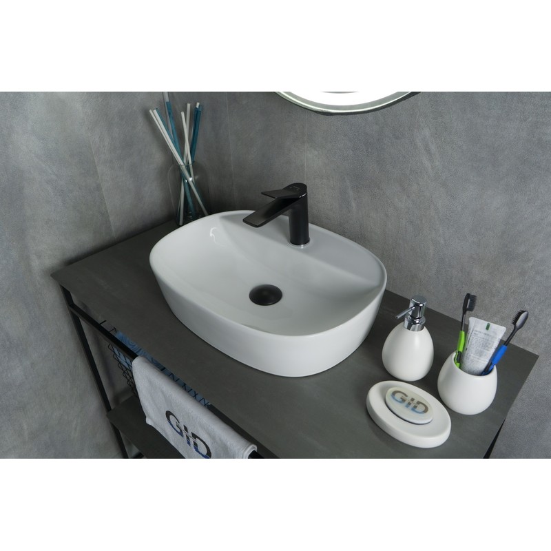 Раковина Gid N9045 51166 накладная белая 50x38x12