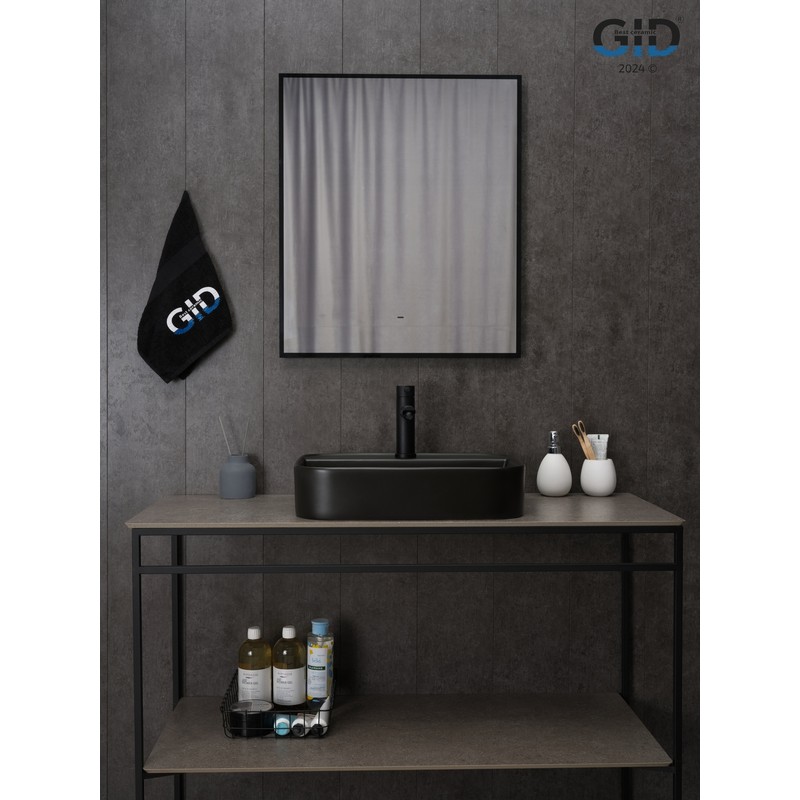 Раковина Gid Bm9550 53364 накладная черная матовая 50x40x11