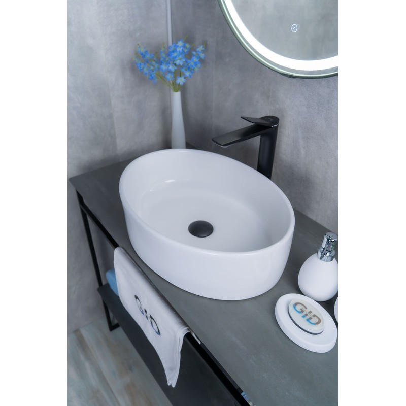 Раковина Gid N9012 51106 накладная белая 50x36x14