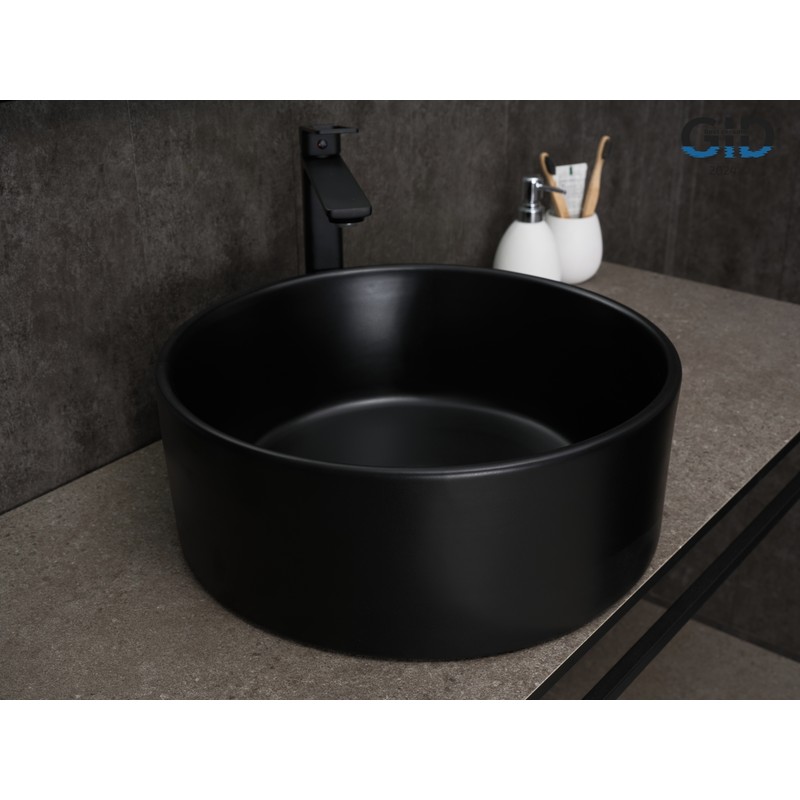 Раковина Gid Bm9011 53368 накладная черная матовая 40x40x15