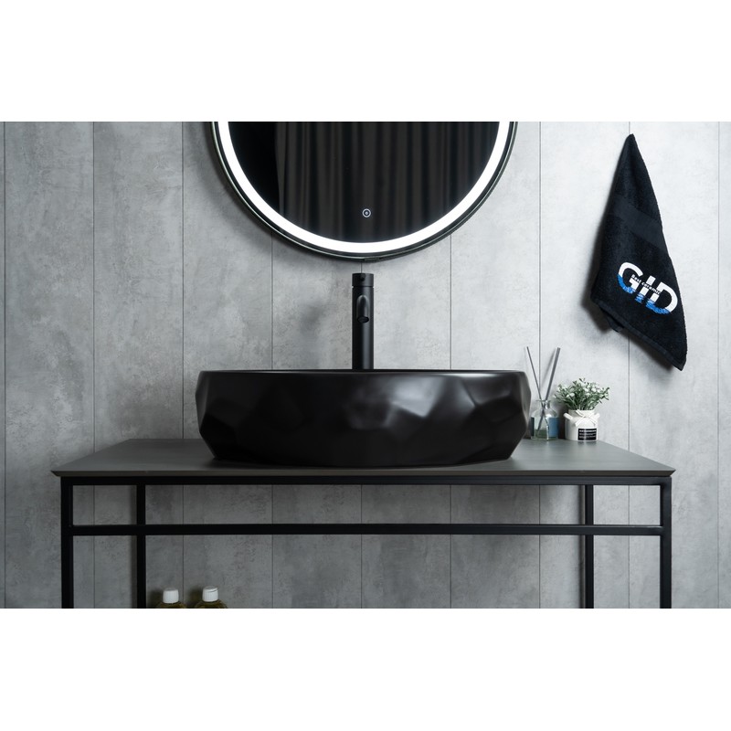 Раковина Gid Bm9030wx 53385 накладная черная матовая 60x40x15