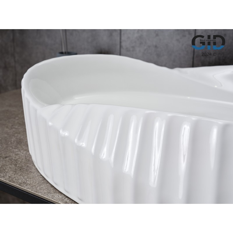 Раковина Gid 888s 51223 накладная белая 60x38.5x13.5