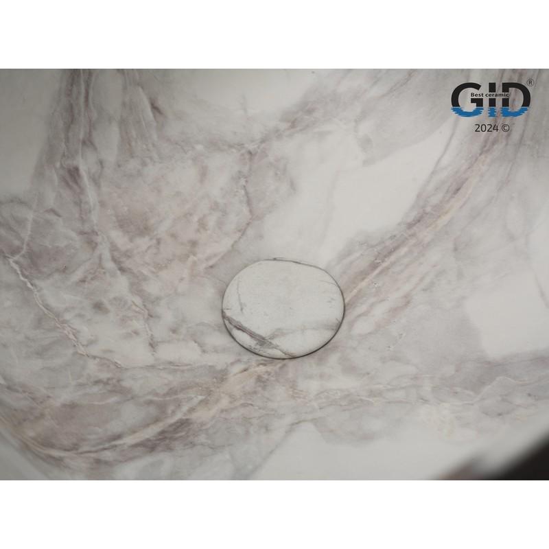 Раковина Gid Mnc9301 54480 накладная под камень матовый 36x36x25.5