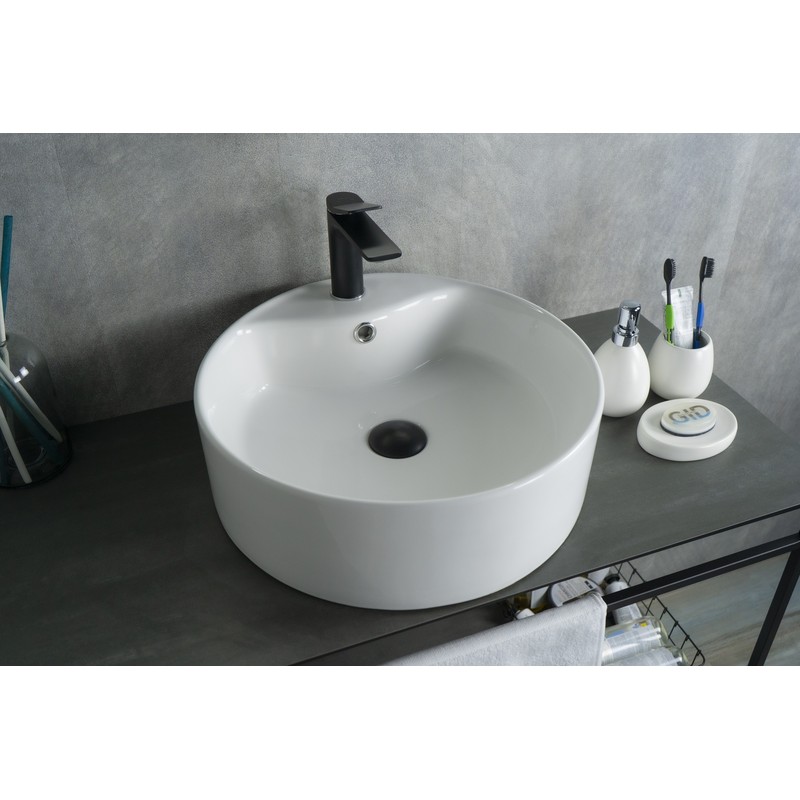 Раковина Gid N9008b 51104 накладная белая 46x46x16