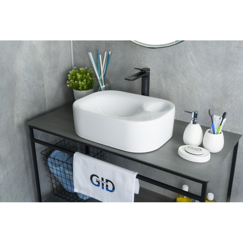 Раковина Gid N9266 51173 накладная белая 47x34x15