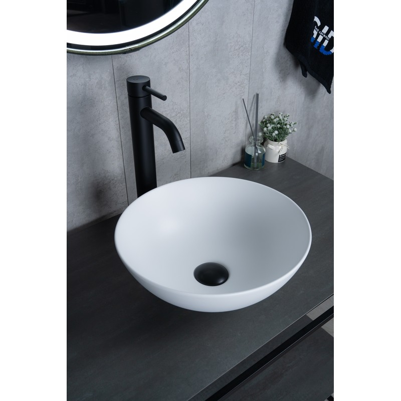 Раковина Gid 9081wm 51244 накладная белая матовая 36x36x14