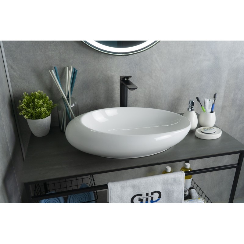 Раковина Gid N9050 51167 накладная белая 59x37x14