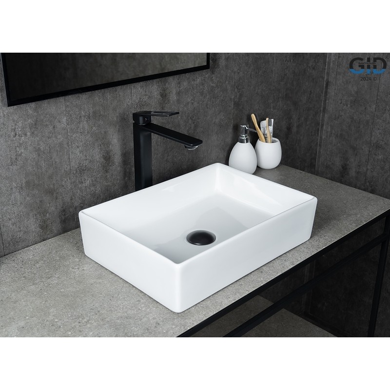 Раковина Gid N1204 51225 накладная белая 45x32x11