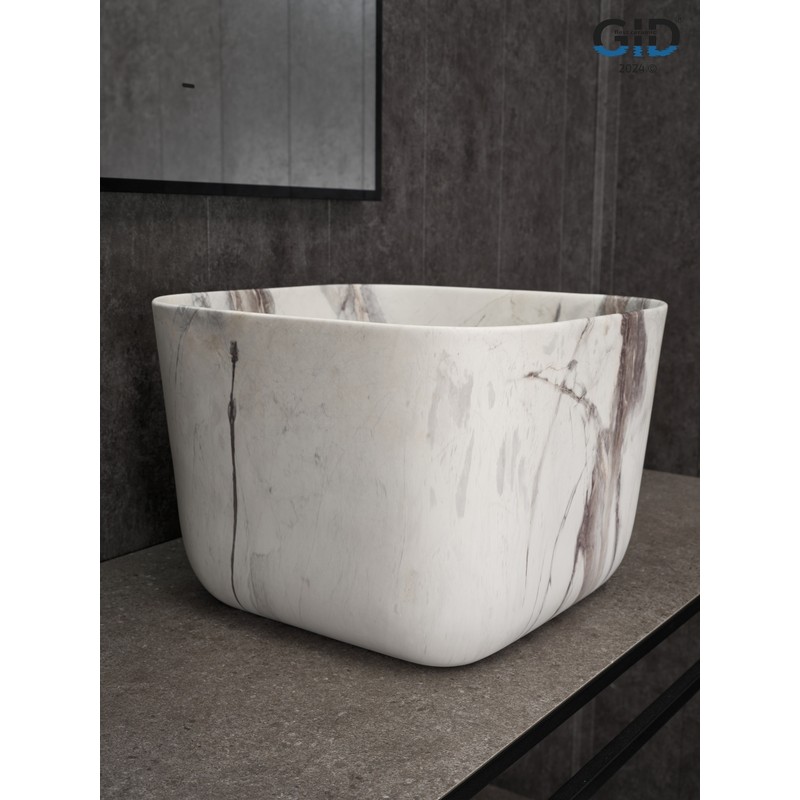 Раковина Gid Mnc9301 54480 накладная под камень матовый 36x36x25.5