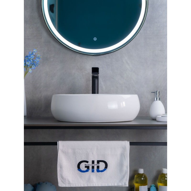 Раковина Gid N9030b 51115 накладная белая 48x34x15