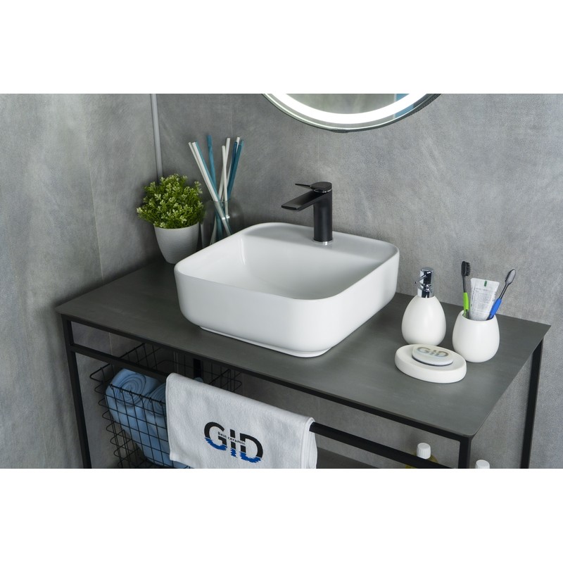Раковина Gid N9044 51165 накладная белая 38.5x38.5x14