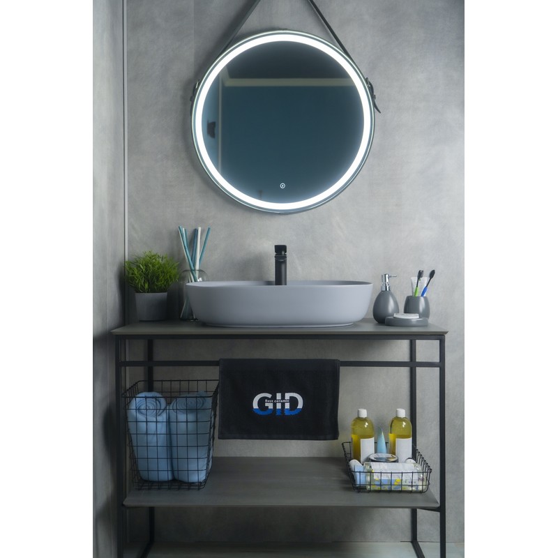 Раковина Gid Gm1346 53341 накладная серая матовая 61x41x14