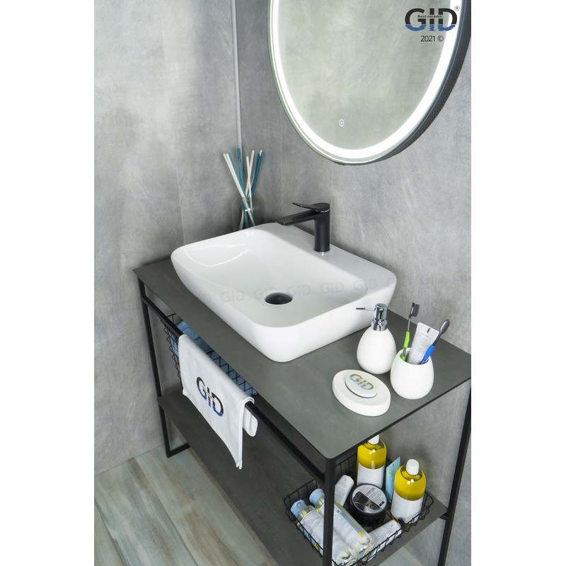 Раковина Gid N9047 51184 накладная белая 55x42x15