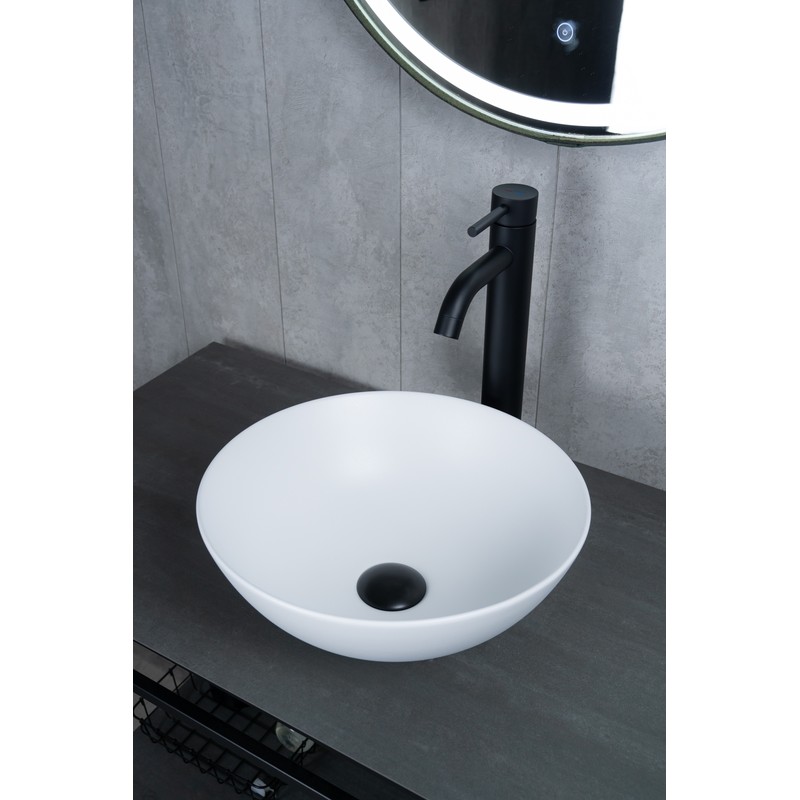 Раковина Gid 9081wm 51244 накладная белая матовая 36x36x14