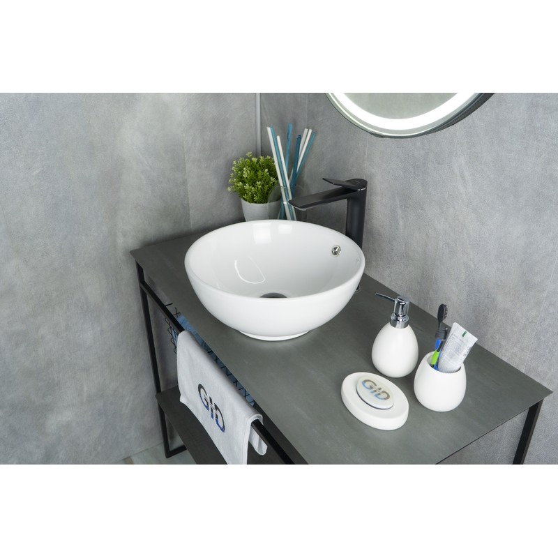 Раковина Gid N9002 51102 накладная белая 38.5x38.5x15