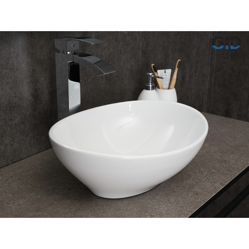 Раковина Gid N9138 51178 накладная белая 41x34x15