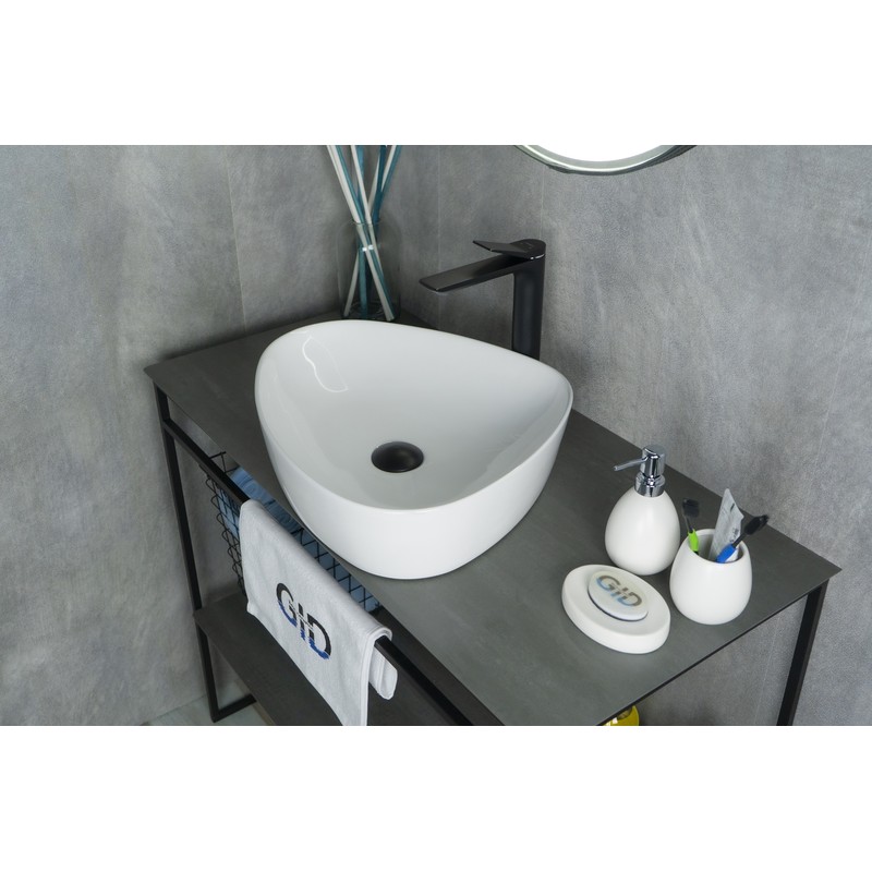 Раковина Gid N9386 51139 накладная белая 50x40x12