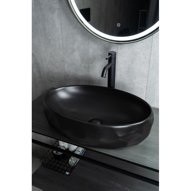 Раковина Gid Bm9030wx 53385 накладная черная матовая 60x40x15