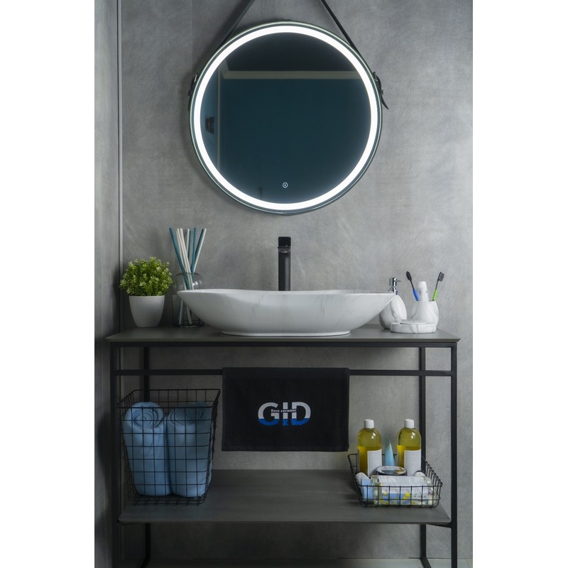 Раковина Gid Mnc503H012 54464 накладная под камень глянцевая 66.5x41x12