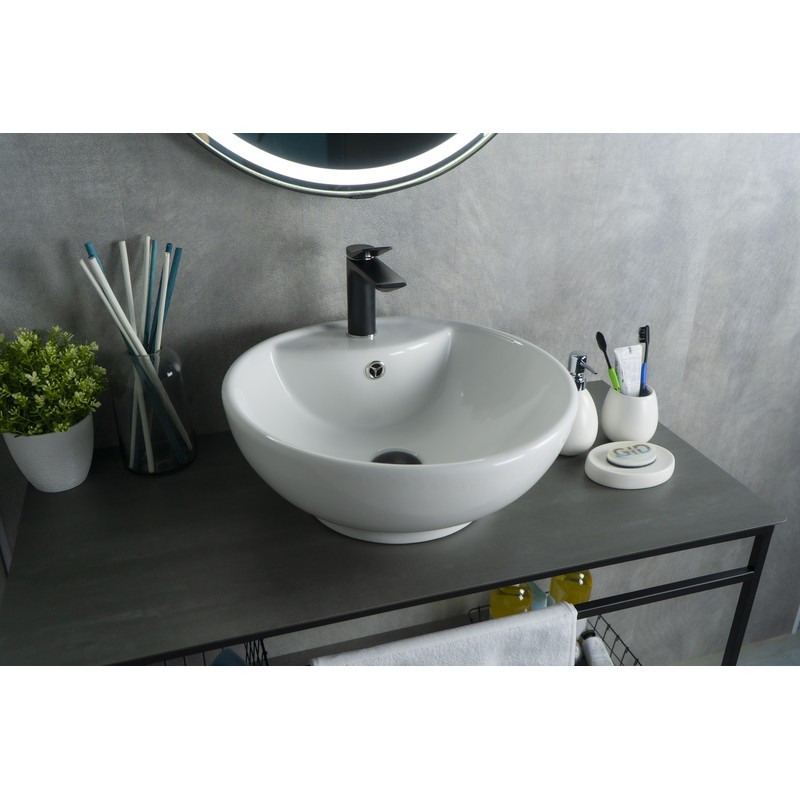 Раковина Gid N9001 51101 накладная белая 45x45x17