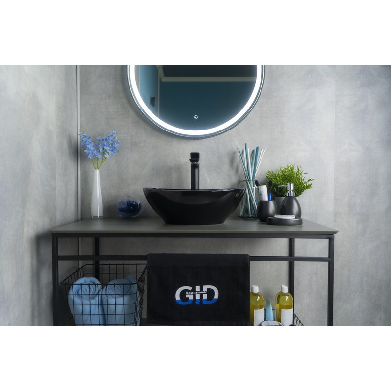 Раковина Gid Nc920 52231 накладная черная глянцевая 41x34x15