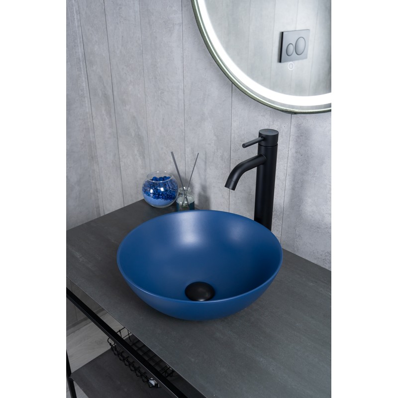 Раковина Gid 9081bum 53401 накладная синяя матовая 36x36x14