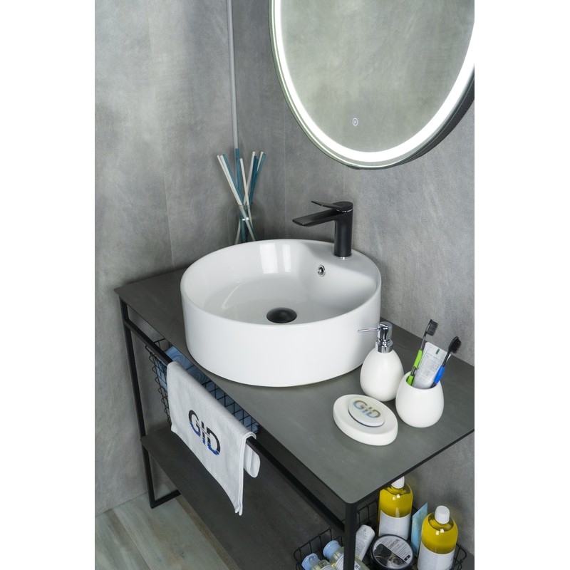 Раковина Gid N9008b 51104 накладная белая 46x46x16