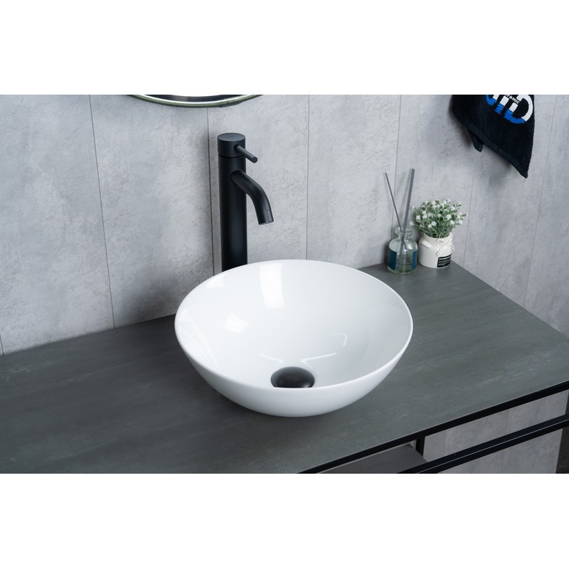 Раковина Gid 9081W 51243 накладная белая 36x36x14