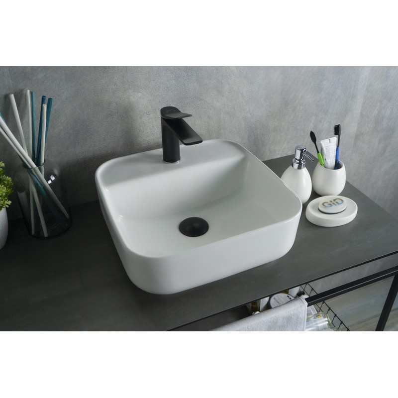 Раковина Gid N9044 51165 накладная белая 38.5x38.5x14