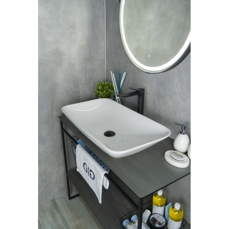 Раковина Gid N9122 51124 накладная белая 71x40x14