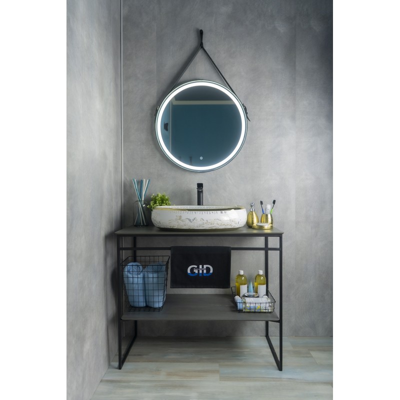 Раковина Gid Nc472 52222 накладная белая / золото 60x41x15