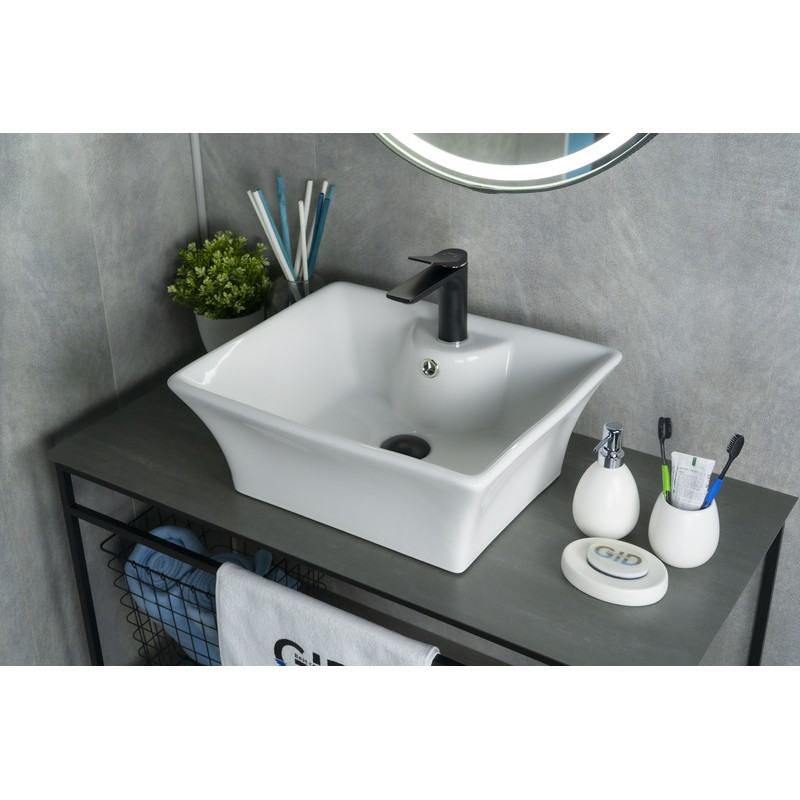 Раковина Gid N9108 51121 накладная белая 49x41x19