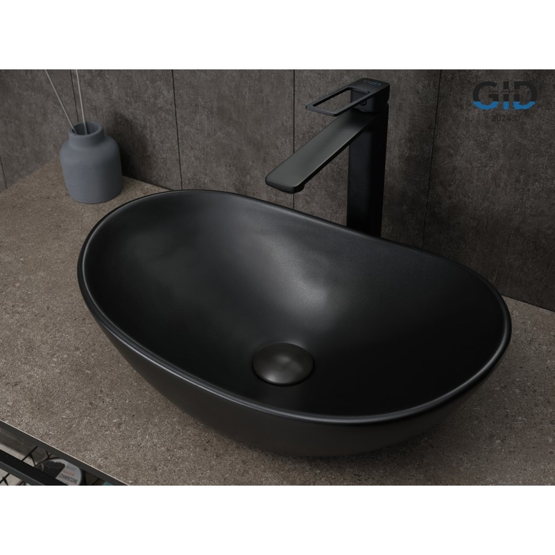 Раковина Gid Bm9133 53352 накладная черная матовая 48x30.5x14.5