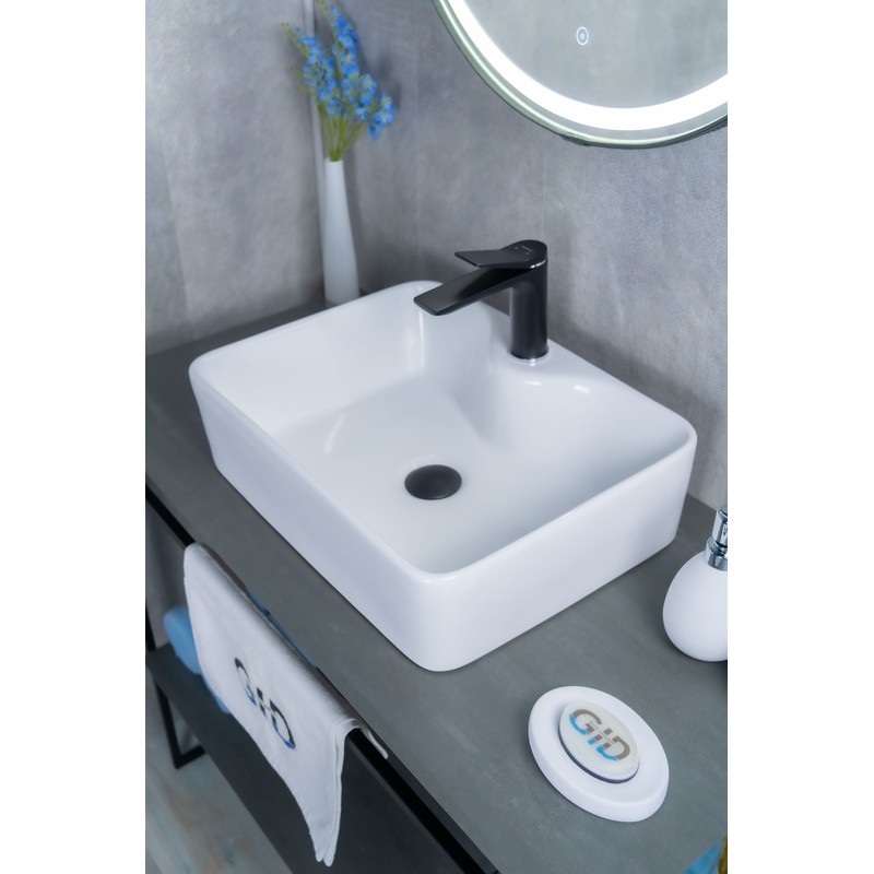 Раковина Gid N9091 51176 накладная белая 48x37x13