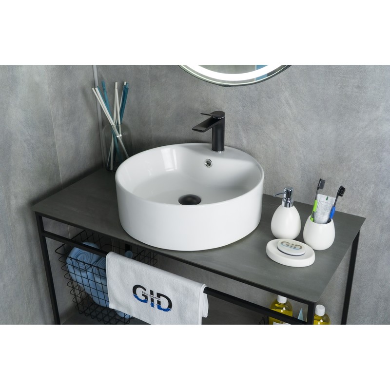 Раковина Gid N9008b 51104 накладная белая 46x46x16