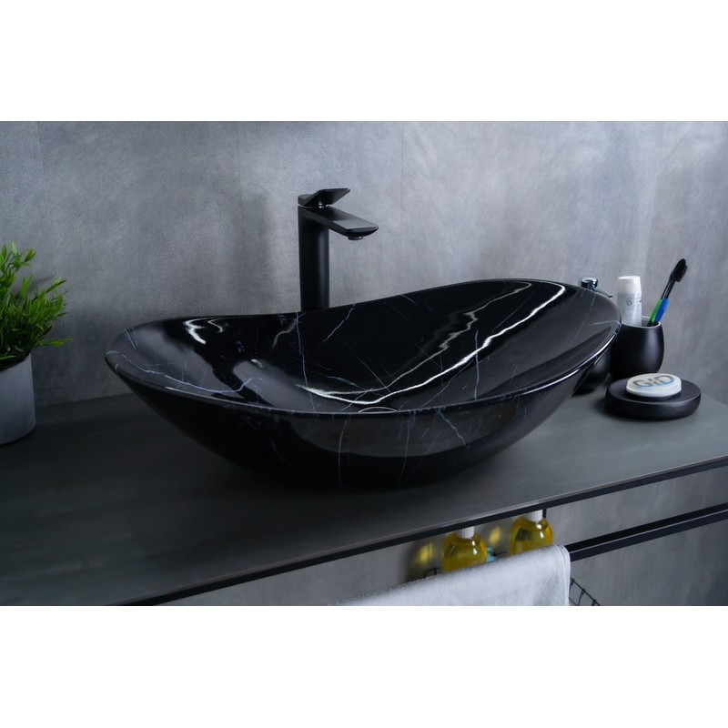 Раковина Gid Bs9811 54467 накладная под камень глянцевый 61x37x15