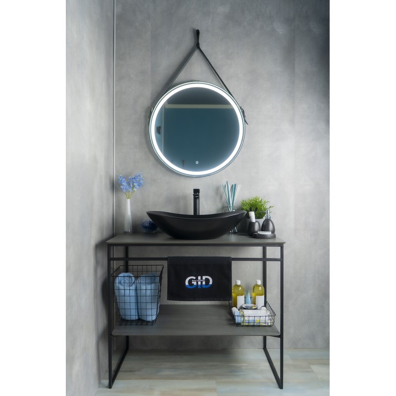 Раковина Gid Bm9811 53337 накладная черная матовая 61x37x15