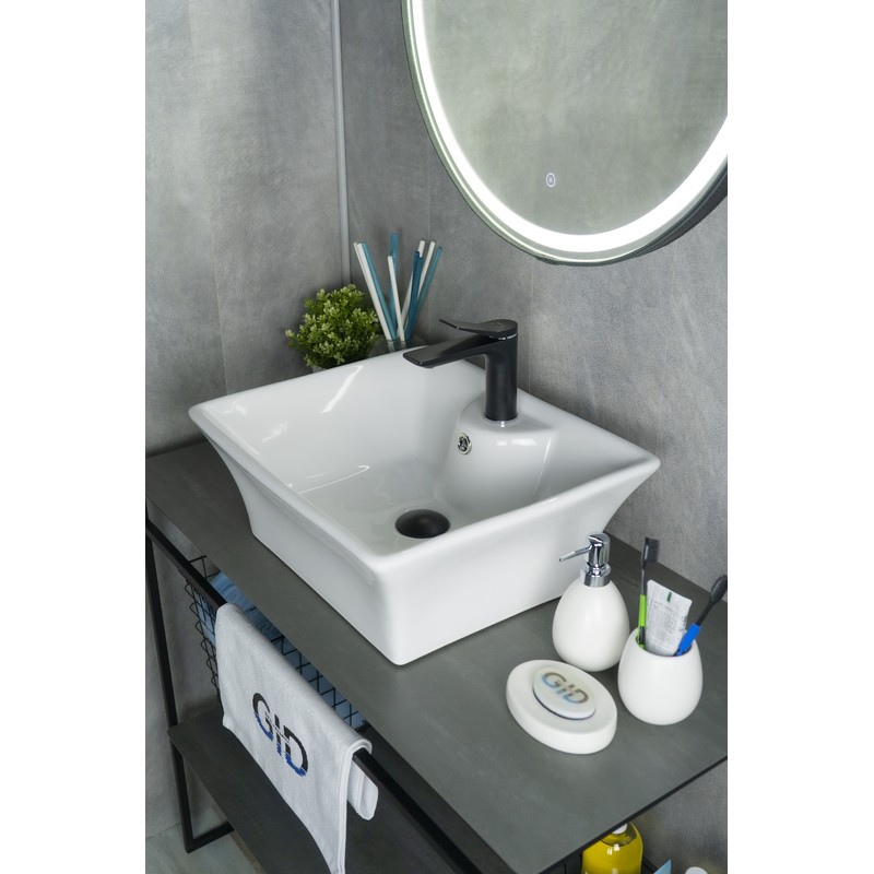 Раковина Gid N9108 51121 накладная белая 49x41x19