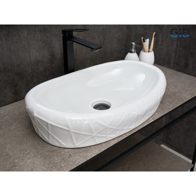 Раковина Gid 777s 51222 накладная белая 60x39x13.5